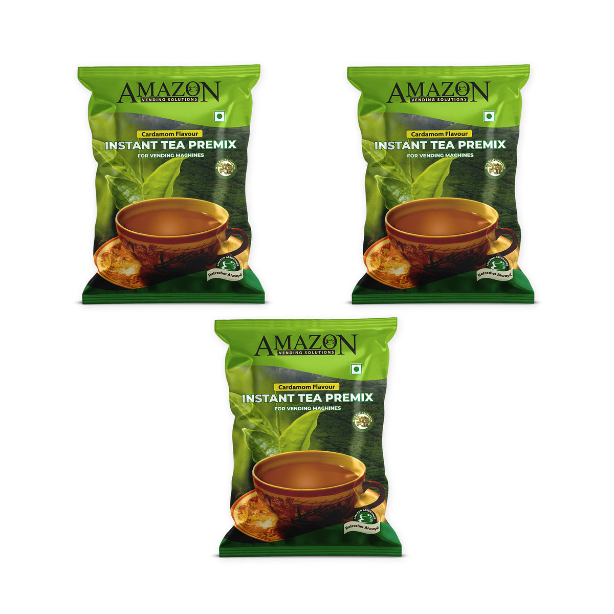 AMAZON Premium Cardamom Tea Premix – 1kg Pack | Rich Taste for Vending Machines | No Milk or Sugar Needed