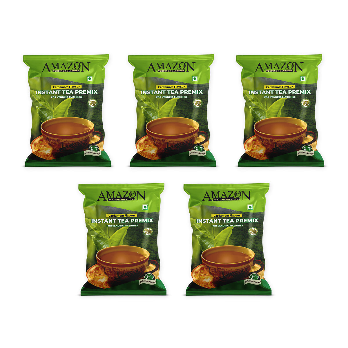 AMAZON Premium Cardamom Tea Premix – 1kg Pack | Rich Taste for Vending Machines | No Milk or Sugar Needed