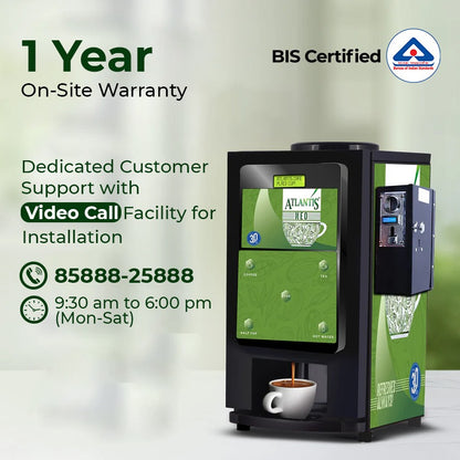 BIS Certified Atlantis Neo Coin 2-lane Tea Coffee Vending Machine with 1 Year Warranty