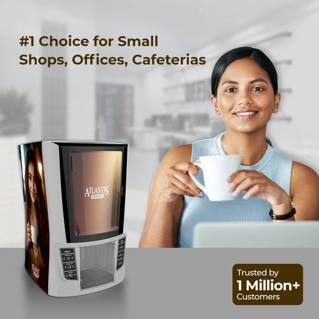 compact 2 lane coffee machine for small shop and offices