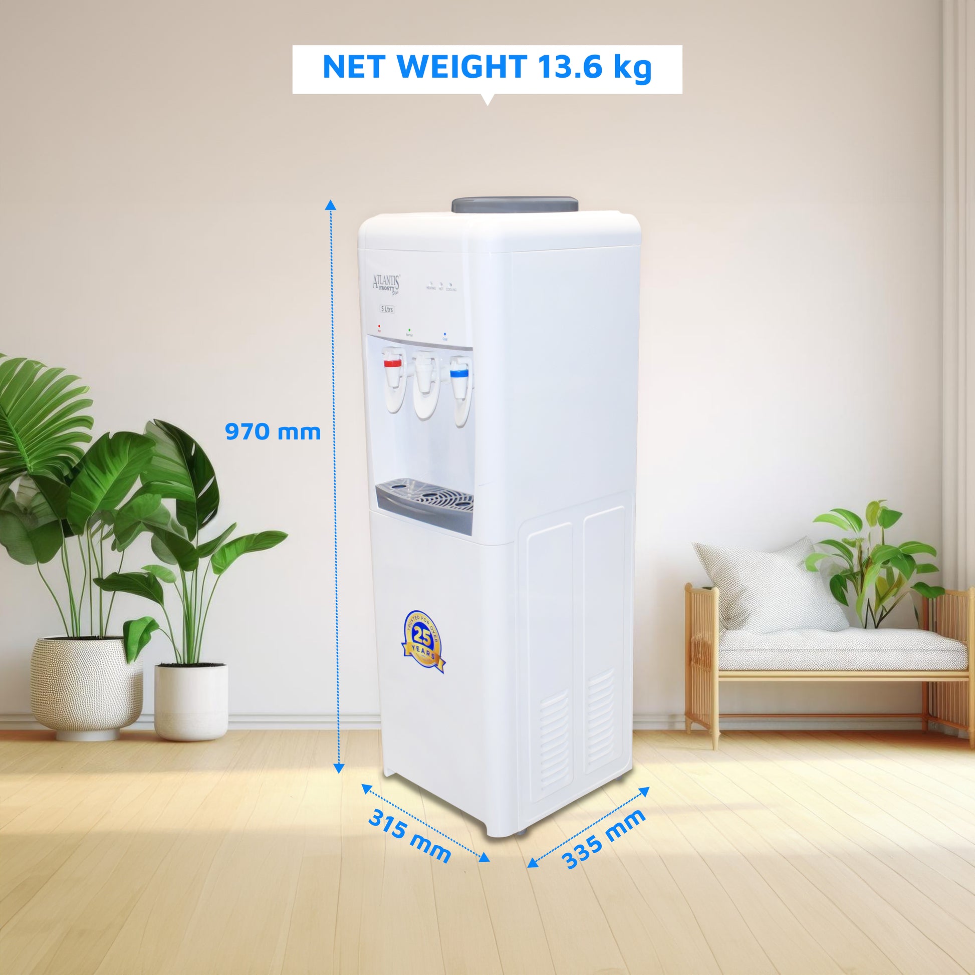 ATLANTIS FROSTY PLUS (Hot, Normal & Cold) Floor Standing Water Dispenser-3 Taps