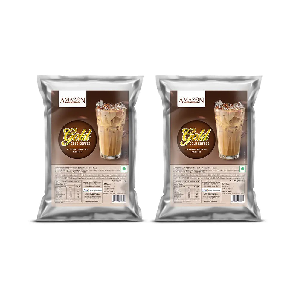 AMAZON Gold Cold Coffee Premix | 1Kg | Just Add Cold Water | Summer Drink