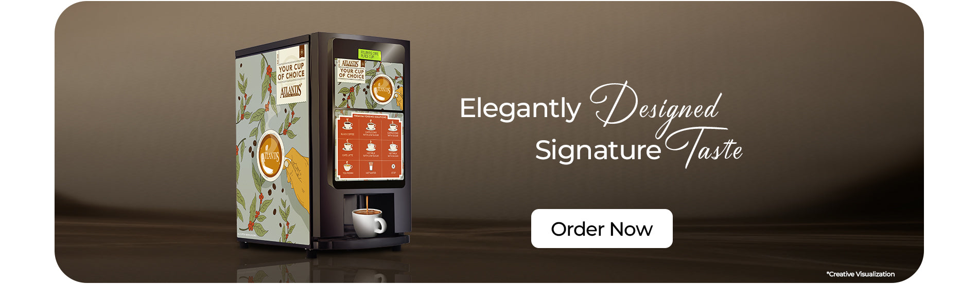 Commercial hot and cold beverage vending machine for workplaces