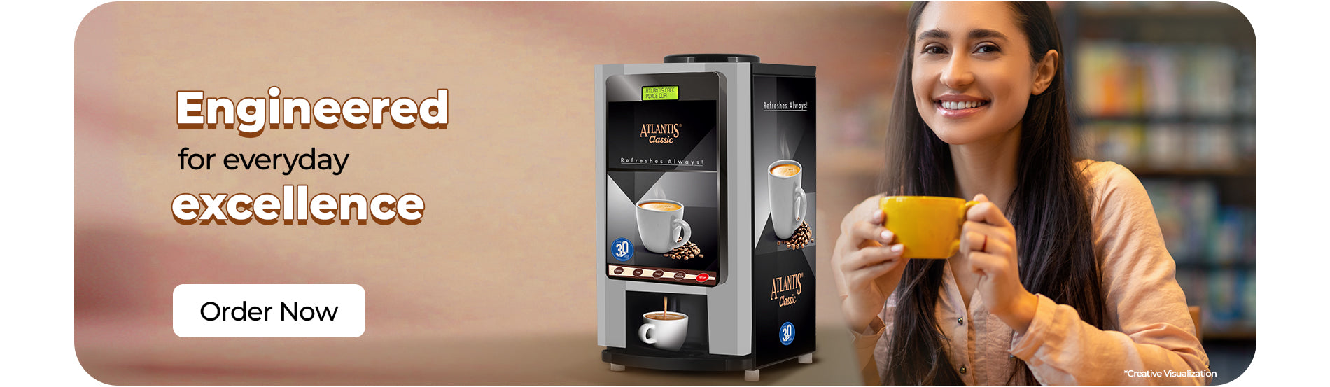 Hot and cold beverage vending machine for office and commercial use