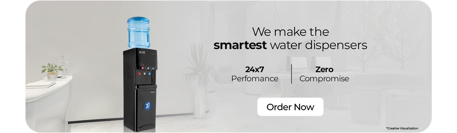 Hot and cold water dispenser for commercial spaces