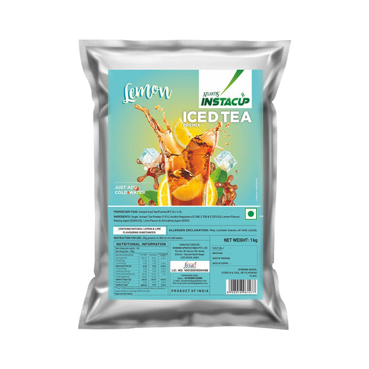 Atlantis Instacup Lemon Flavoured Iced Tea Premix | 1kg |  Just Add Cold Water | Uses In Cold Beverage Vending Machine
