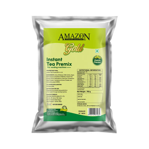 AMAZON Gold 3-in-1 Cardamom Tea Premix  – 750g Pack | Perfect for Vending Machines | Just Add Hot Water