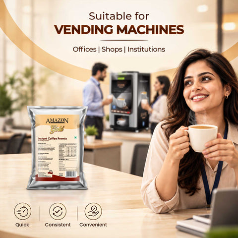 AMAZON Gold 3-in-1 Coffee Premix – 750g Pack for Vending Machines | Balanced Taste, Quick Serve