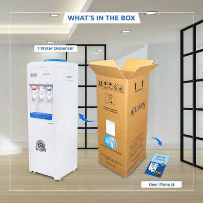 ATLANTIS SKY (Hot, Normal & Cold) Floor Standing Water Dispenser | Cooling Cabinet-3 Taps Box Material