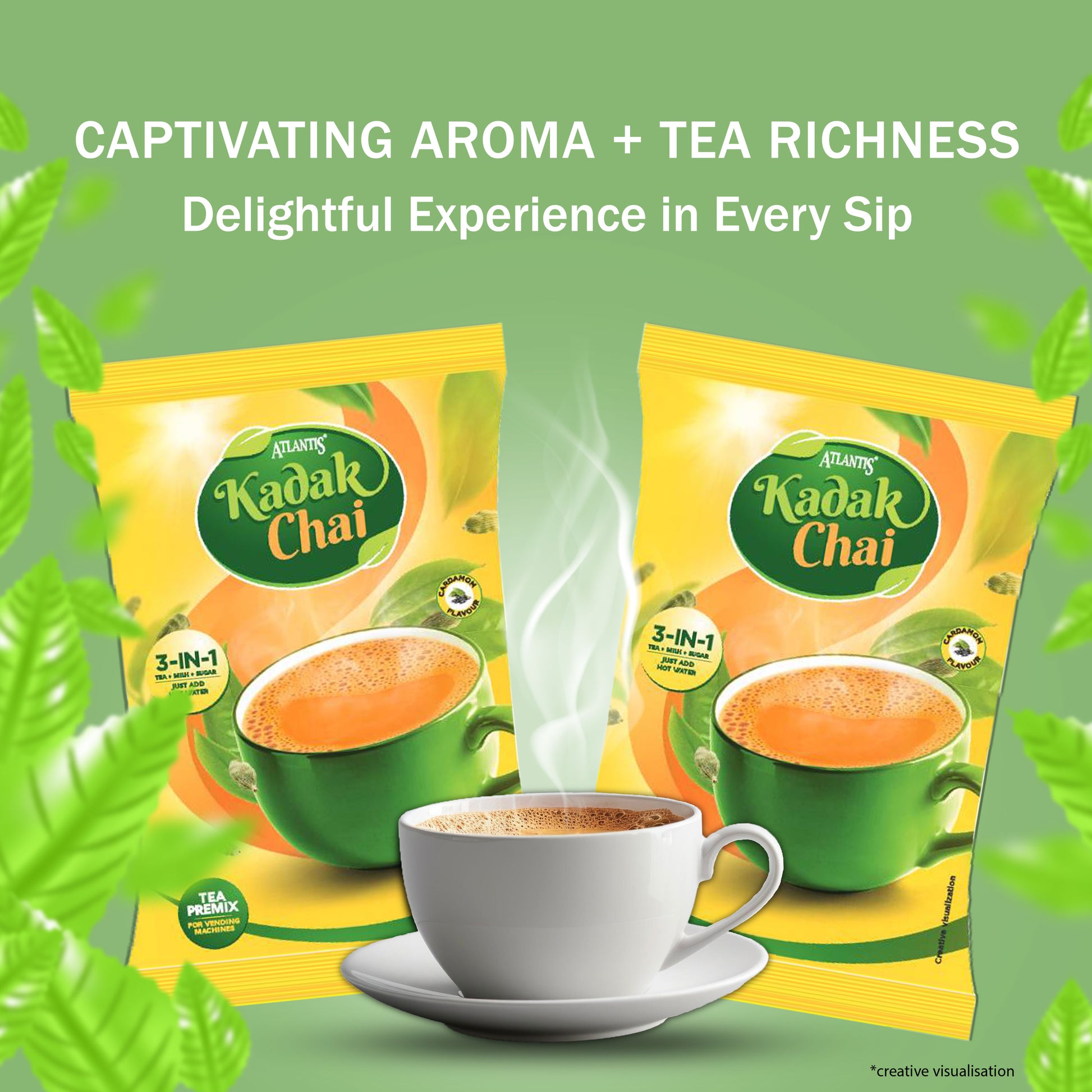 ATLANTIS Kadak 3-in-1 Instant Cardamom Tea Premix