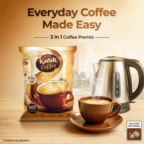 ATLANTIS Kadak 3-in-1 Coffee Premix – 1kg Pack for Strong Taste | Best for Vending Machines