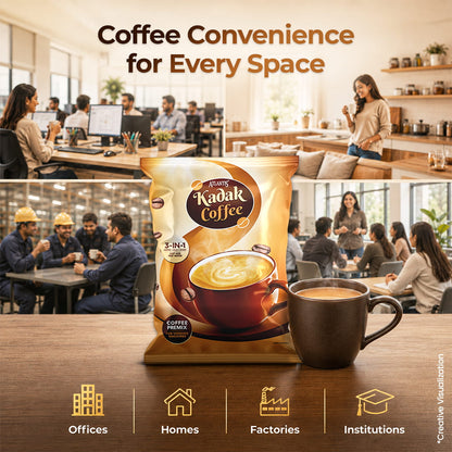 ATLANTIS Kadak 3-in-1 Coffee Premix – 1kg Pack for Strong Taste | Best for Vending Machines