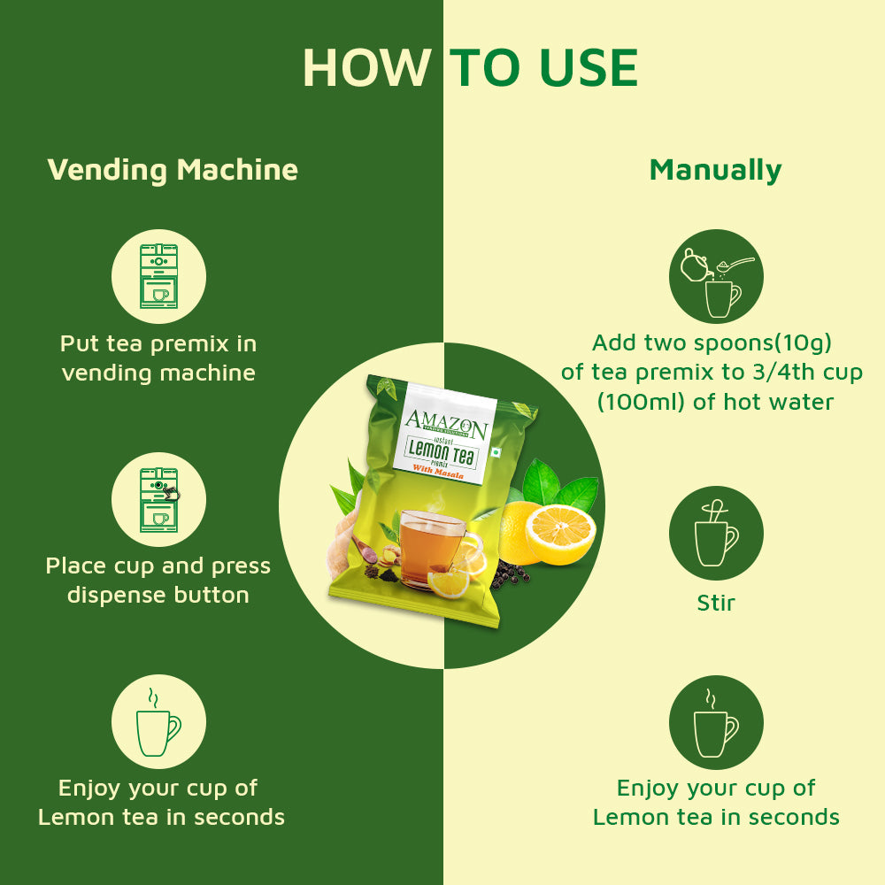 AMAZON Lemon Masala Tea Premix for Vending Machine | Just Add Hot Water
