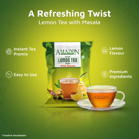 AMAZON Lemon Masala Tea Premix – Tangy & Spicy Blend for Vending Machines | Just Add Hot Water for Instant Refreshment