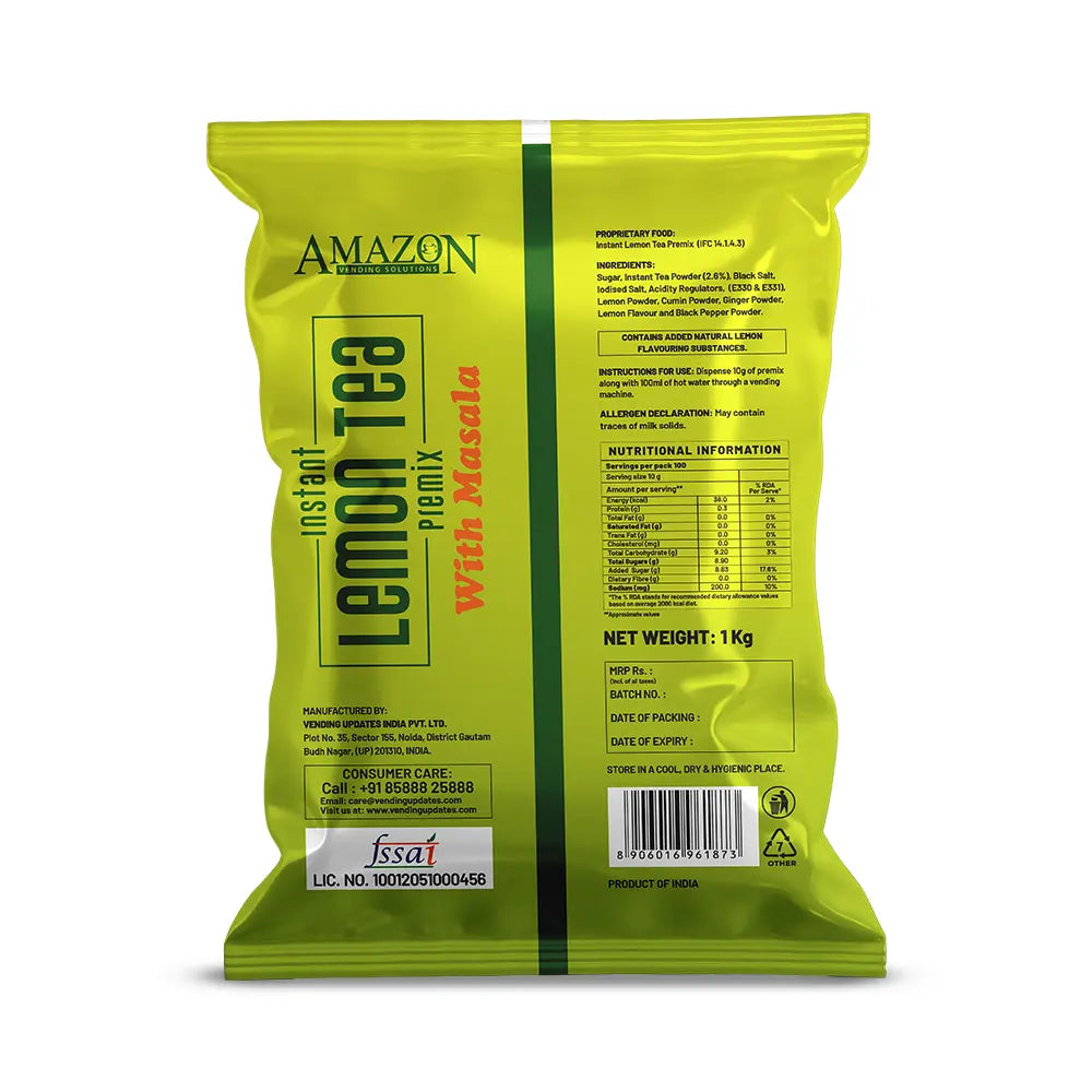 AMAZON Lemon Masala Tea Premix for Vending Machine | Just Add Hot Water