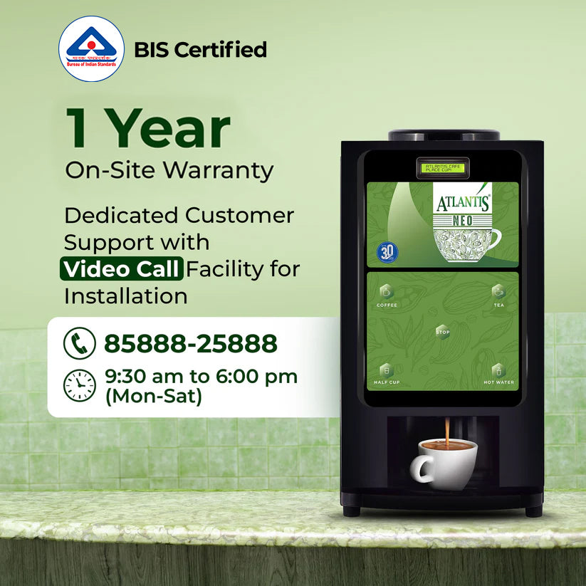 BIS Certified Atlantis Neo 2-Lane Tea Coffee Vending Machine with 1 Year Warranty