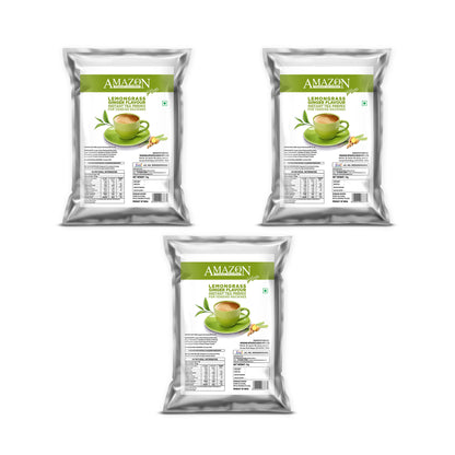 AMAZON Plus 3-in-1 Lemongrass Ginger Tea Premix | 1KG Pack | No Milk, Sugar Required