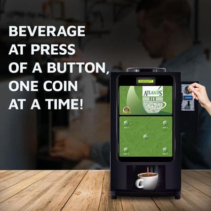 ATLANTIS NEO COIN OPERATED 4-Lane Tea Coffee Vending Machine – Dedicated Hot Water