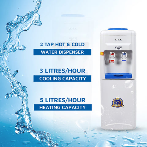 ATLANTIS BLUE Hot & Cold Floor Standing Water Dispenser (No Normal)- 2 Taps