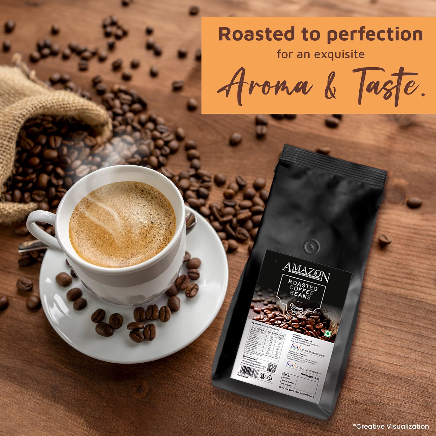 AMAZON Roasted Coffee Beans | 1kg | Uses in Atlantis Brew Coffee Machine