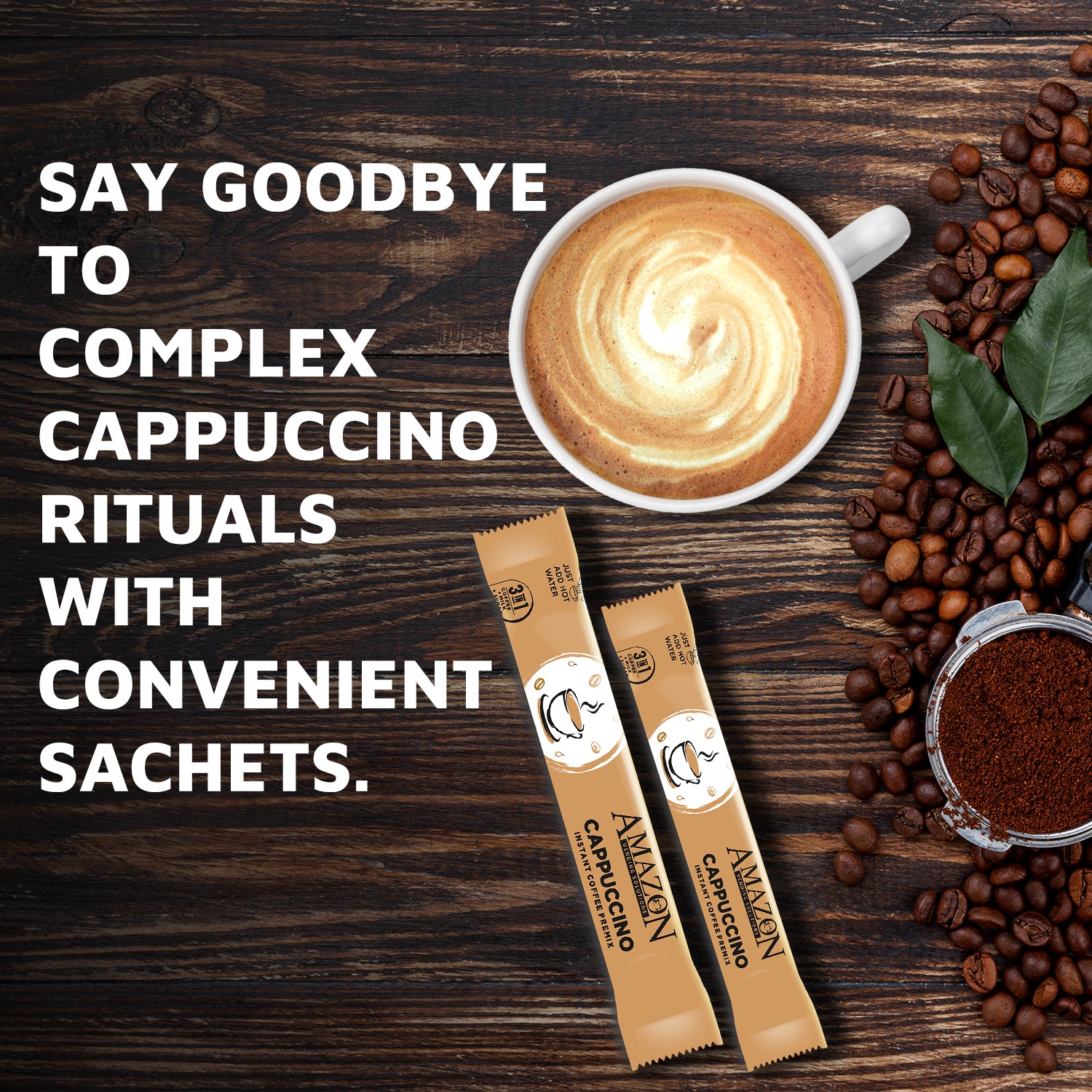 AMAZON 3-in-1 Cappuccino Coffee Premix 20 Sachets