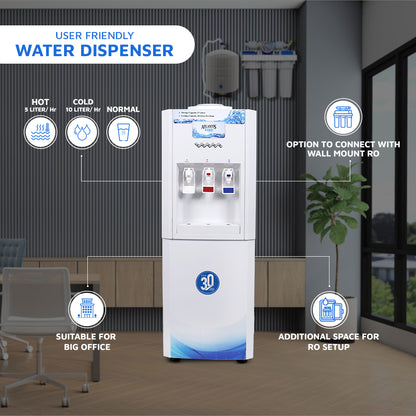 ATLANTIS SUPER Floor Standing Water Dispenser with RO Compatible (Available Space for RO Setup)- 3 Taps (15l Large Cold Tank Capacity)