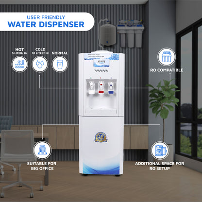 ATLANTIS SUPER (Normal, Hot & Cold) Floor Standing Water Dispenser with RO Compatible (Available Space for RO Setup) 