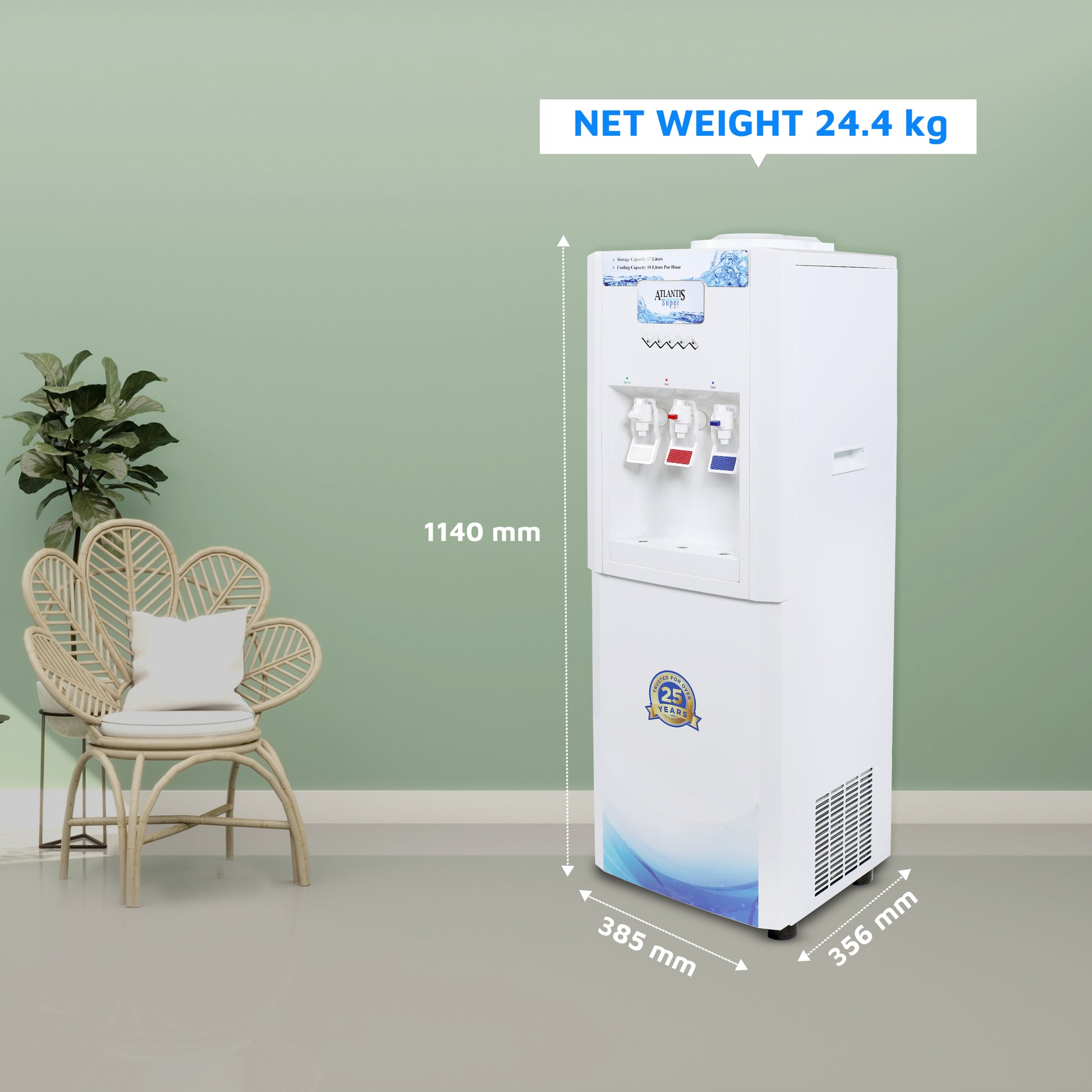 ATLANTIS SUPER (Normal, Hot & Cold) Floor Standing Water Dispenser with RO Compatible (Available Space for RO Setup)