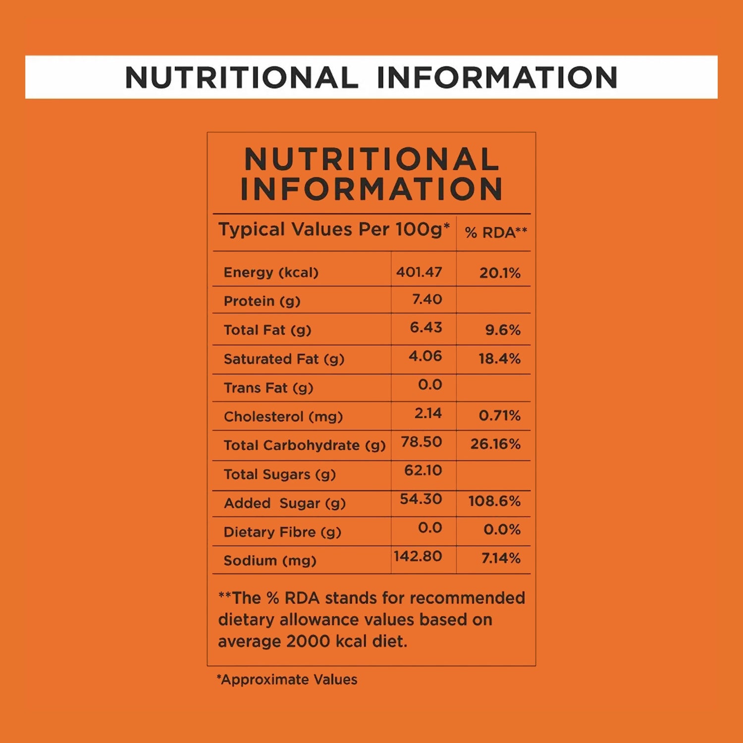 AMAZON 3-in-1 Masala Tea Premix 25 Sachets Pack Nutritional Information