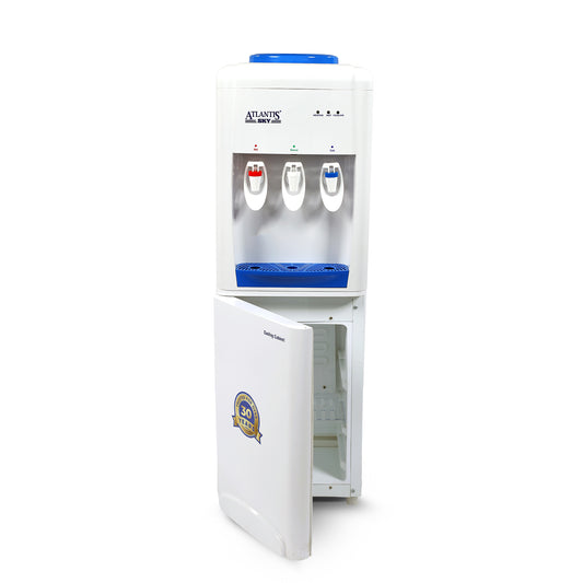 ATLANTIS SKY | Smart Glass Push-Pull Taps | 18L Cooling Cabinet | 1 Year Warranty | 3 Taps for Hot, Normal & Cold Water | 2.5L/Hour Cooling Capacity