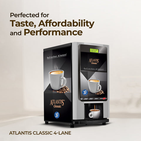 ATLANTIS CLASSIC 4 Lane Tea & Coffee Vending Machine  3 Ltrs hot Tank