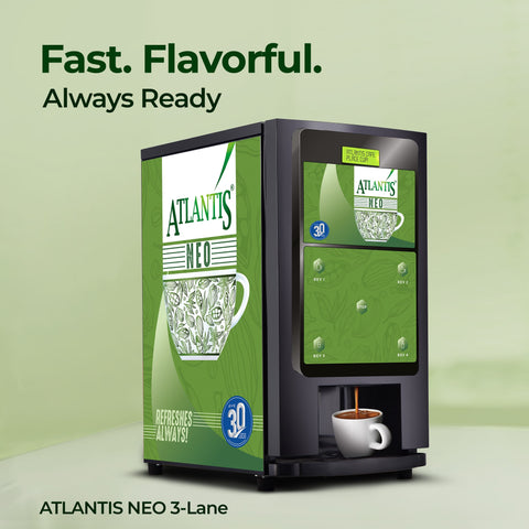 ATLANTIS NEO 3-Lane Tea and Coffee Vending Machine - Dedicated Hot Water