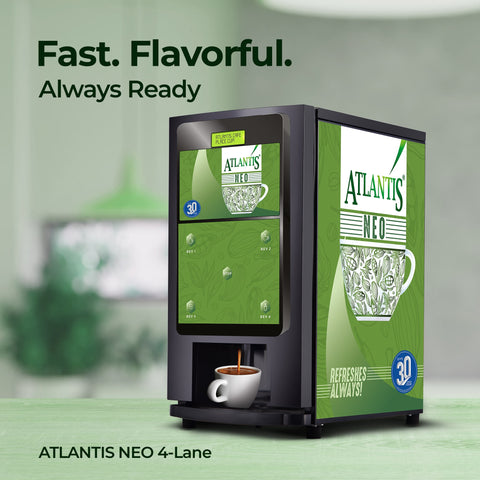 ATLANTIS NEO 4-Lane Tea and Coffee Vending Machines - Dedicated Hot Water
