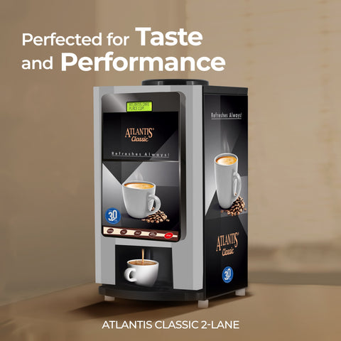 ATLANTIS CLASSIC 2-Lane Tea and Coffee Vending Machine 2 Ltrs hot Tank