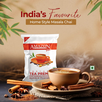 AMAZON Plus Masala 3-in-1 Tea Premix Powder 1KG for Vending Machine | No Milk, Sugar Required