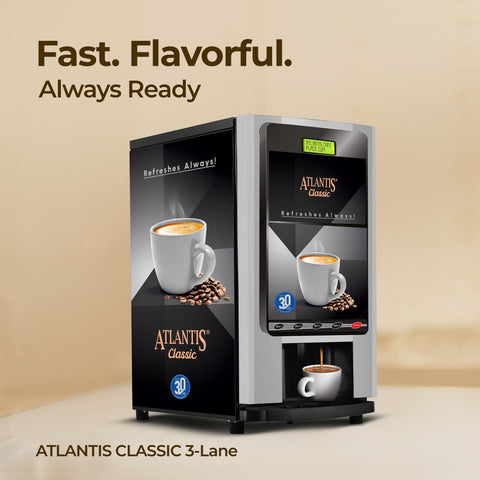 ATLANTIS CLASSIC - 3 Lane Tea and Coffee Vending Machine  3 Ltrs hot Tank