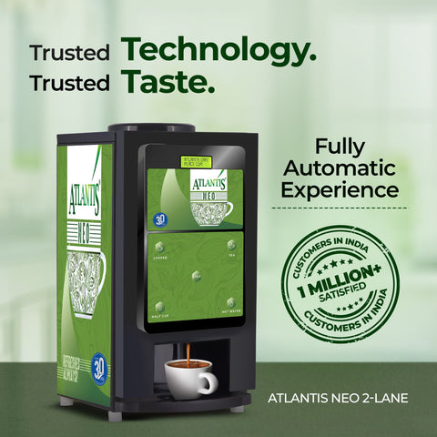 ATLANTIS NEO 2-Lane Tea and Coffee Vending Machine - Dedicated Hot Water