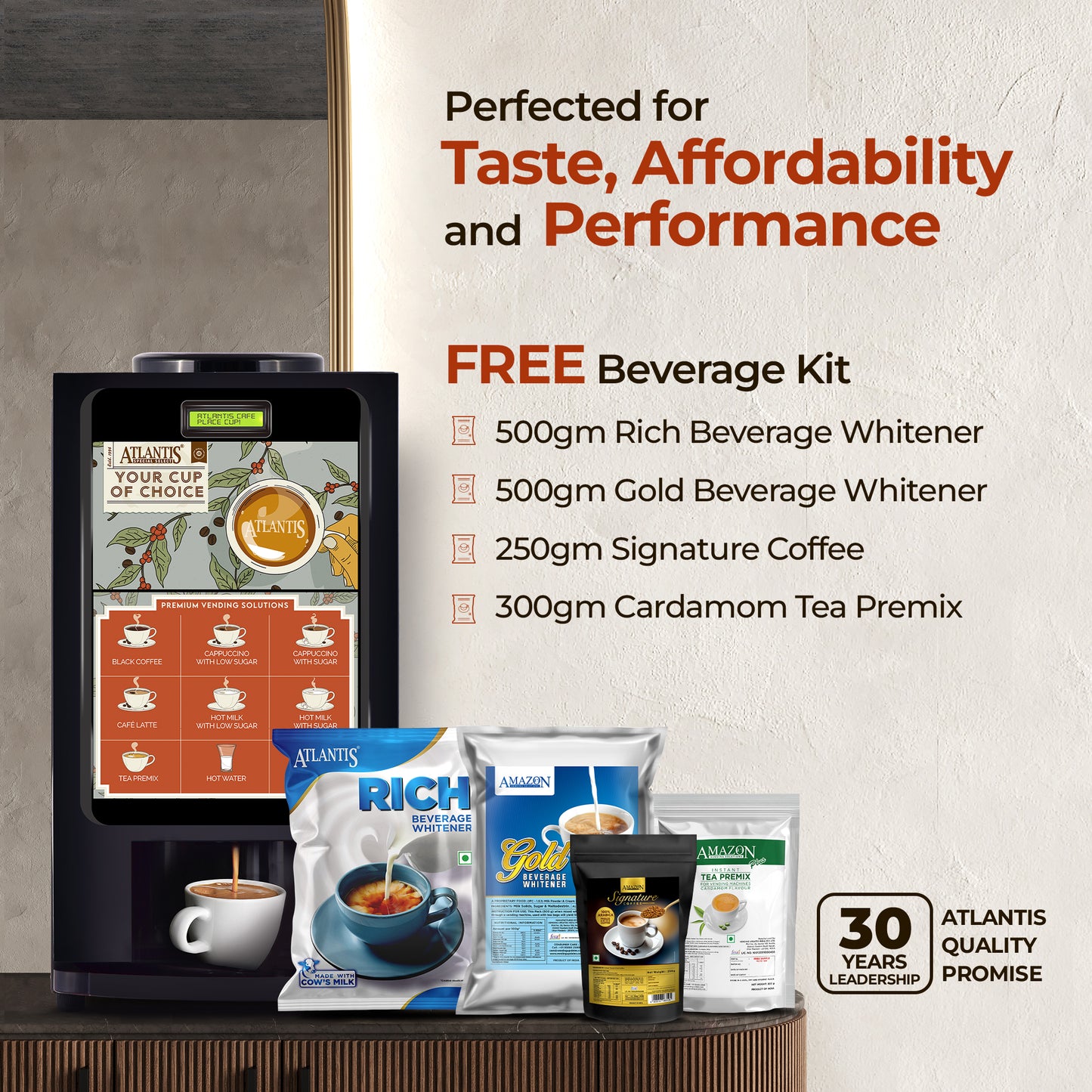 ATLANTIS SPECIAL SELECT Hot Beverage Dispensing Machine With 7 Options Hot Beverage | Dedicated Hot Water