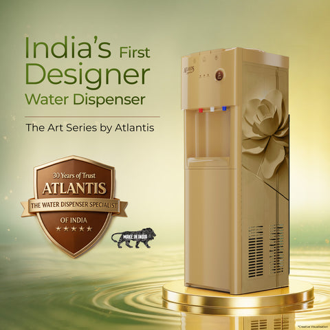 Atlantis Signature Floor Standing Water Dispenser | Designer Series | Hot, Normal & Cold | Luxury Art Finish | Top Push Buttons | Child Safety Lock | Silent Operation | BIS Certified | Office & Home