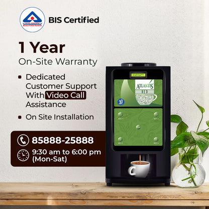 BIS Certified Atlantis Neo 3-Lane Tea Coffee Vending Machine with 1 Year Warranty