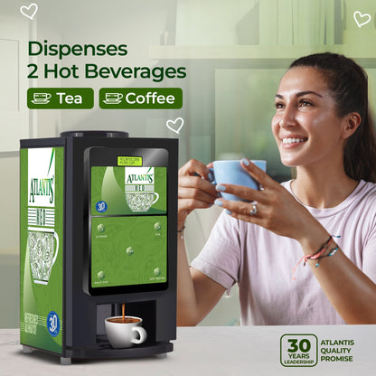 ATLANTIS NEO 2-Lane Tea and Coffee Vending Machine - Dedicated Hot Water