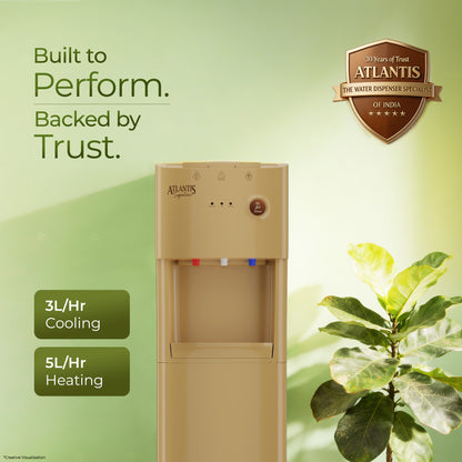 Atlantis Signature Floor Standing Water Dispenser | Designer Series | Hot, Normal & Cold | Luxury Art Finish | Top Push Buttons | Child Safety Lock | Silent Operation | BIS Certified | Office & Home