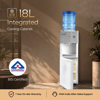 ATLANTIS AURA High-Performance Water Dispenser | Hot, Cold & Normal Water | 18L Integrated Cooling Cabinet | Top Load | 2.5L/hr Cooling | 5L/hr Heating | Child Safety Lock | 1-Year Warranty