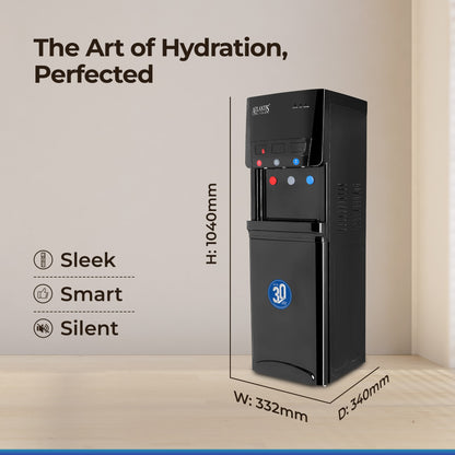 ATLANTIS BLAQUE | Smart Push Buttons | Hot, Normal & Cold Water | 3L/hour Cooling Capacity | 1 Year Warranty | Child Safety Lock | Top Loading