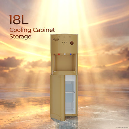 Atlantis Signature Designer Water Dispenser | 18L Cooling Cabinet | Hot, Normal & Cold | Luxury Art Finish | Top Push Buttons | Child Safety Lock | Silent Operation | BIS Certified | Office & Home