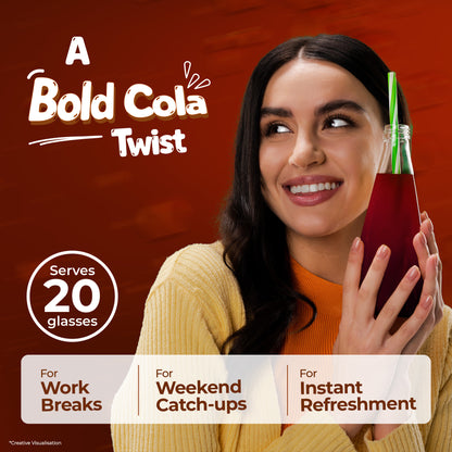 ATLANTIS InstaCup Cola Iced Tea Premix | 400g Pack (Serves 20) | Just Add Cold Water | Source of Vitamin C | No Artificial Colours | Refreshing Flavour | BRCGS & FSSAI Certified