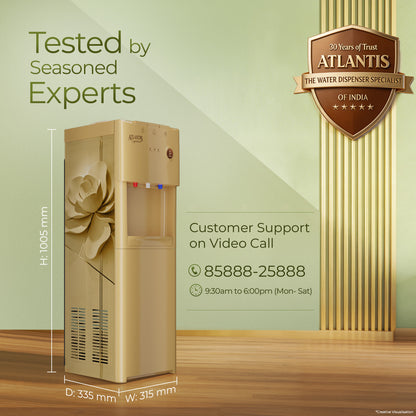 Atlantis Signature Floor Standing Water Dispenser | Designer Series | Hot, Normal & Cold | Luxury Art Finish | Top Push Buttons | Child Safety Lock | Silent Operation | BIS Certified | Office & Home