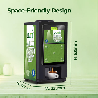 ATLANTIS NEO COIN OPERATED 2-Lane Tea and Coffee Vending Machine- Dedicated Hot Water