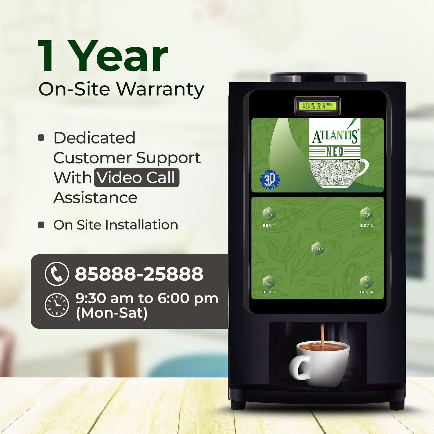 ATLANTIS NEO 4-Lane Tea and Coffee Vending Machines - Dedicated Hot Water