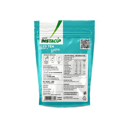 ATLANTIS Instacup Lemon Iced Tea Premix Single Serve Sachets | Natural Lemon Flavor | Travel-Friendly | FSSAI Registered | Quick Prep | Pack of 15